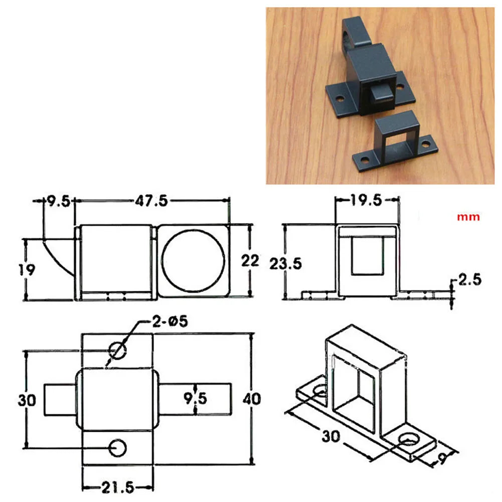 Automatic Door Bolt Latch Self-closing Security Pull-Ring Spring Bounce Door Bolt Lock Automatic Latch Lock Oasis Select