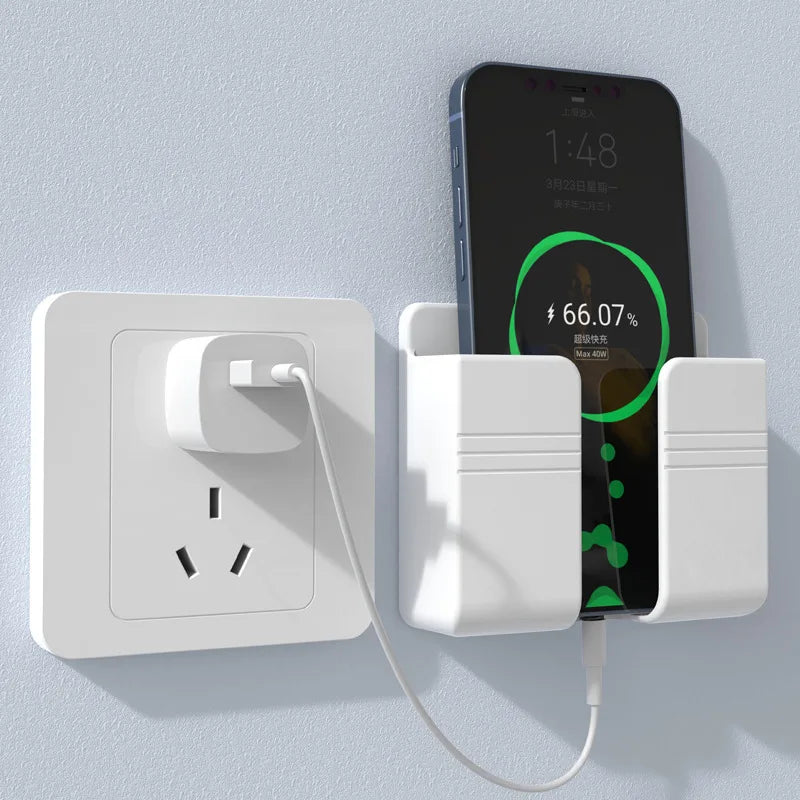 1PCS Wall Charger Hook Mobile Phone Holder For Iphone Xiaomi IOS Universal Cellphone Hanging Stand Bracket Hooks Charging Dock Oasis Select White