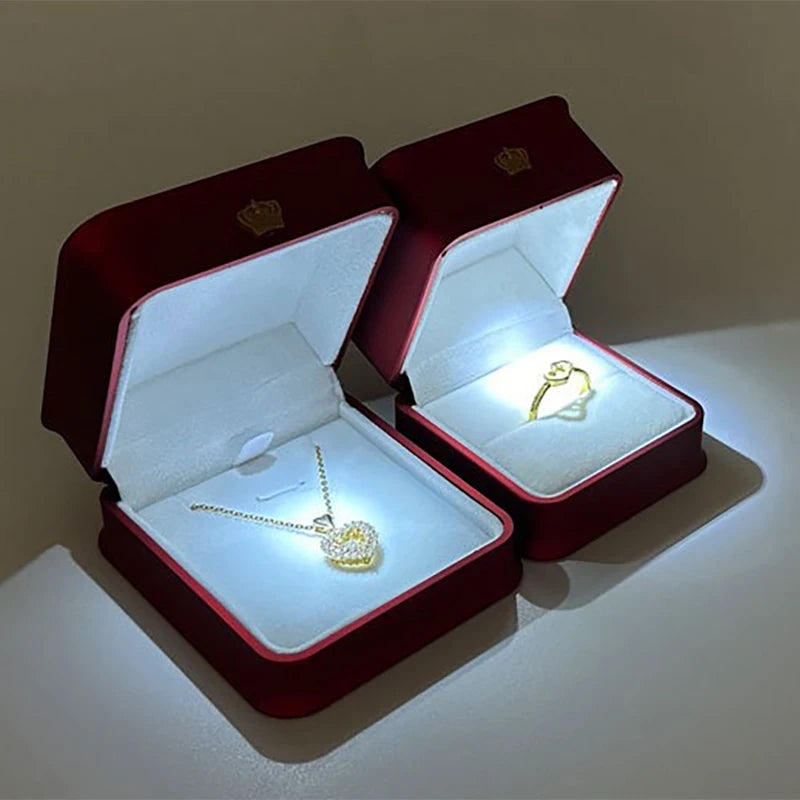 LED Light-Up Jewelry Box – Ring, Earring & Pendant Organizer