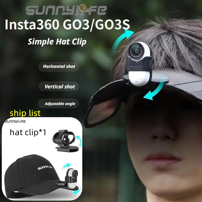 Magnetic Hat Clip Mount for Insta360 GO2, GO3 & GO 3S