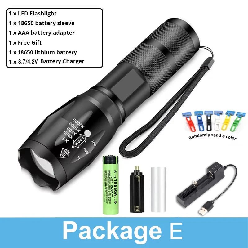 ZHIYU 1200 Lumen Zoomable LED Flashlight – 5 Modes, Waterproof