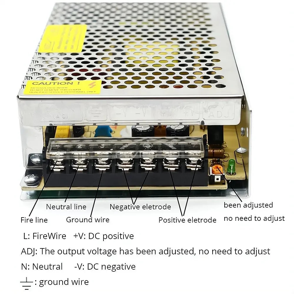 DC 12V Switching Power Supply Adapter for LED Strip Lights