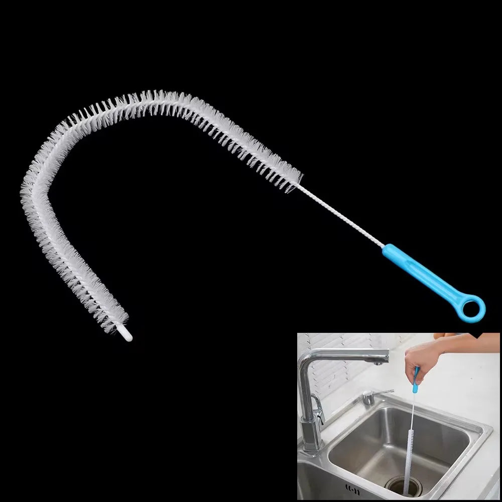 Household Cleaning Nylon Sewer Cleaning Brush Flexible Metal Sewer Pipeline Cleaning Tools Extended Kitchen Sink Brush Oasis Select