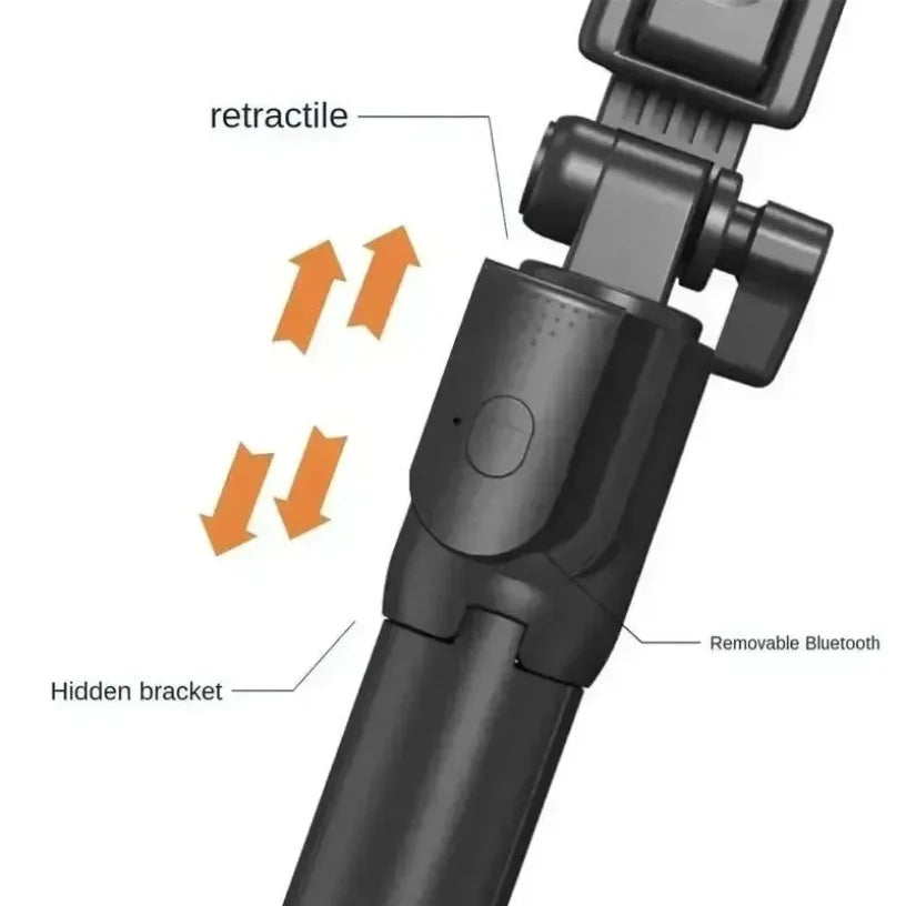 Bluetooth Selfie Stick Mount Scalable 360 ° Rotatable Phone Holder with Light for iPhone 16 15 14 Samsung S24 Xiaomi iOS/Android Oasis Select