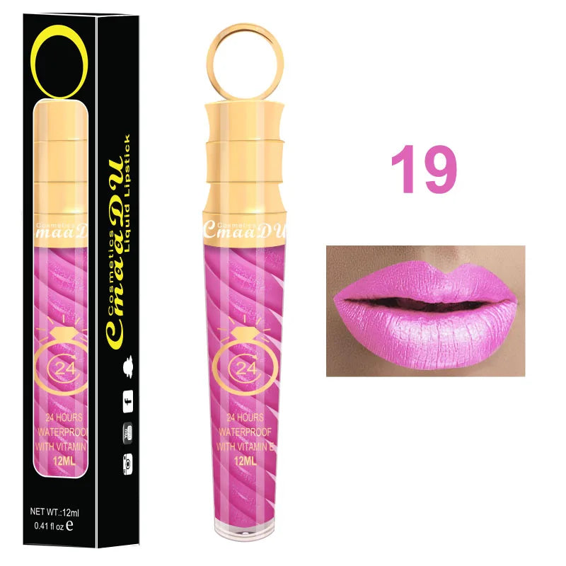 1 Pcs Matte Lip Gloss Waterproof Selection Spiral Glossy Lipstick Long-lasting Non-stick Cup Non-fading Exquisite Gift Oasis Select 19