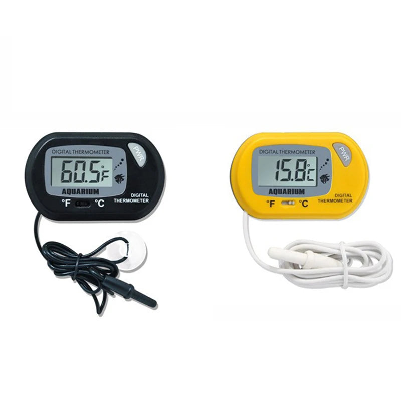 1PC 58*37mm Fish Tank Digital Thermometer,Yellow/Black Aquarium Electronic Temperature Sensor,Waterproof Fish Tank Accessories Oasis Select
