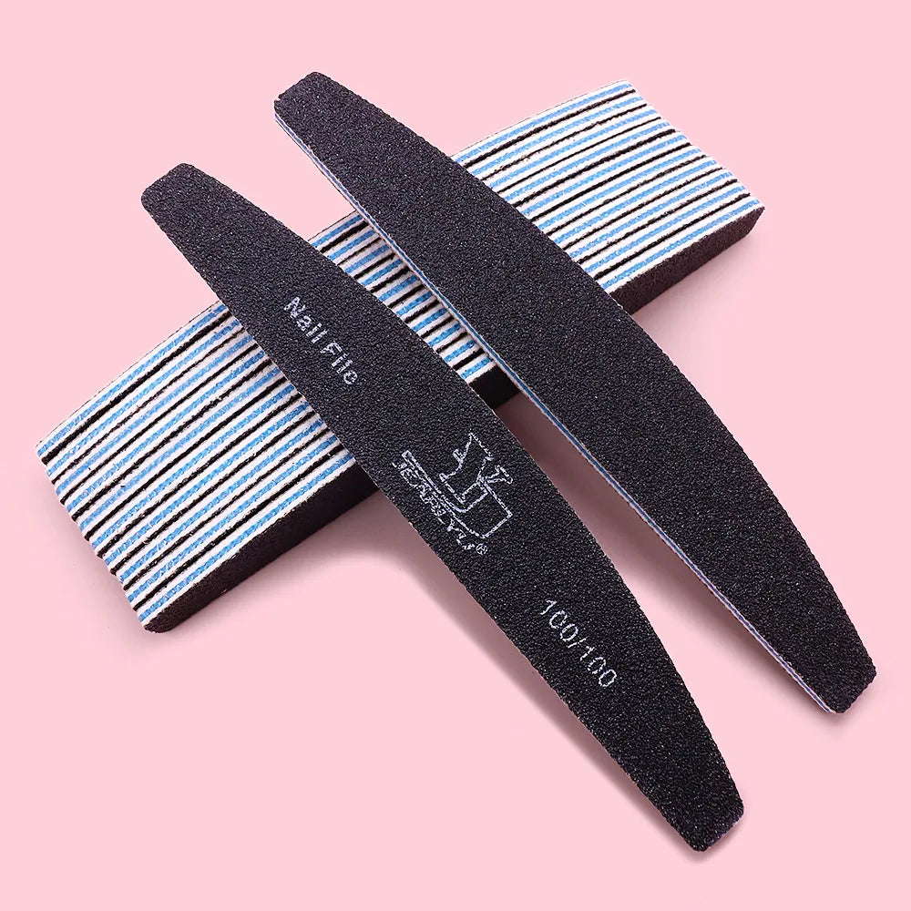 5Pcs/Lot Nail File Mix Color Limas 80/100/150/180/240 Grit Professional Sandpaper Cuticle Remover Buffer Files Manicure Tool Set Oasis Select Grit-100