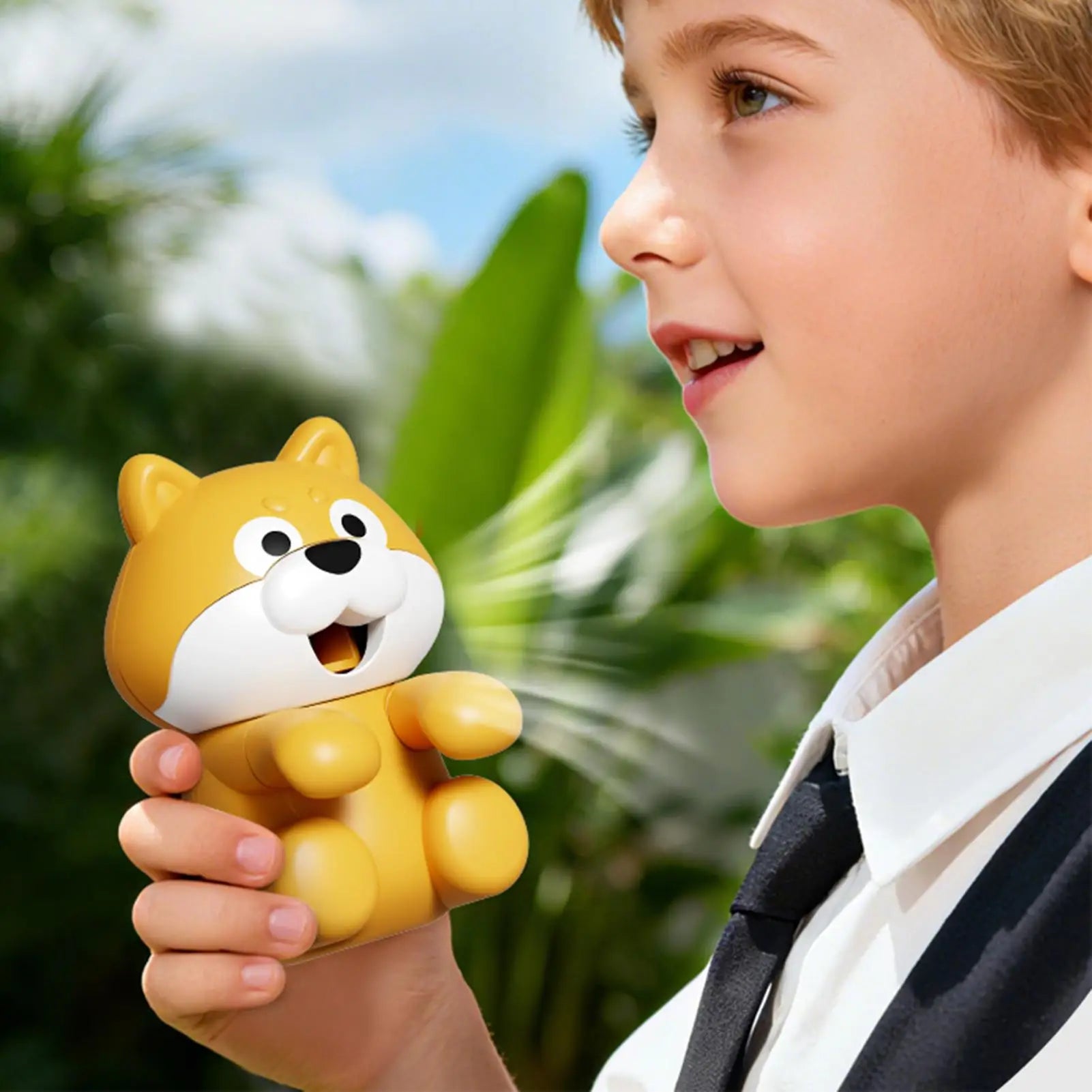 Mini Clip-On Fan Cartoon Puppy Electric Fan Hanging Cooling Tool Portable Handheld Fan Noodles Water Cooling artifact Fan Oasis Select