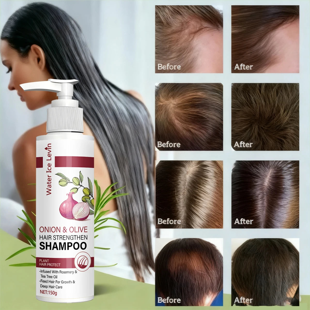 Onion & Olive Shampoo with Biotin & Rosemary – Hair Growth Strengthening Shampoo Oasis Select