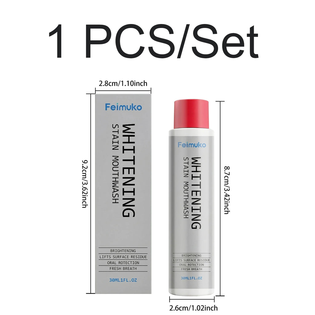 Fresh Breath Mouthwash Gentle Formula Brightening Teeth Mint Flavor Daily Oral Care Portable Alcohol Free Non Irritating 30ml Oasis Select 1 PCS