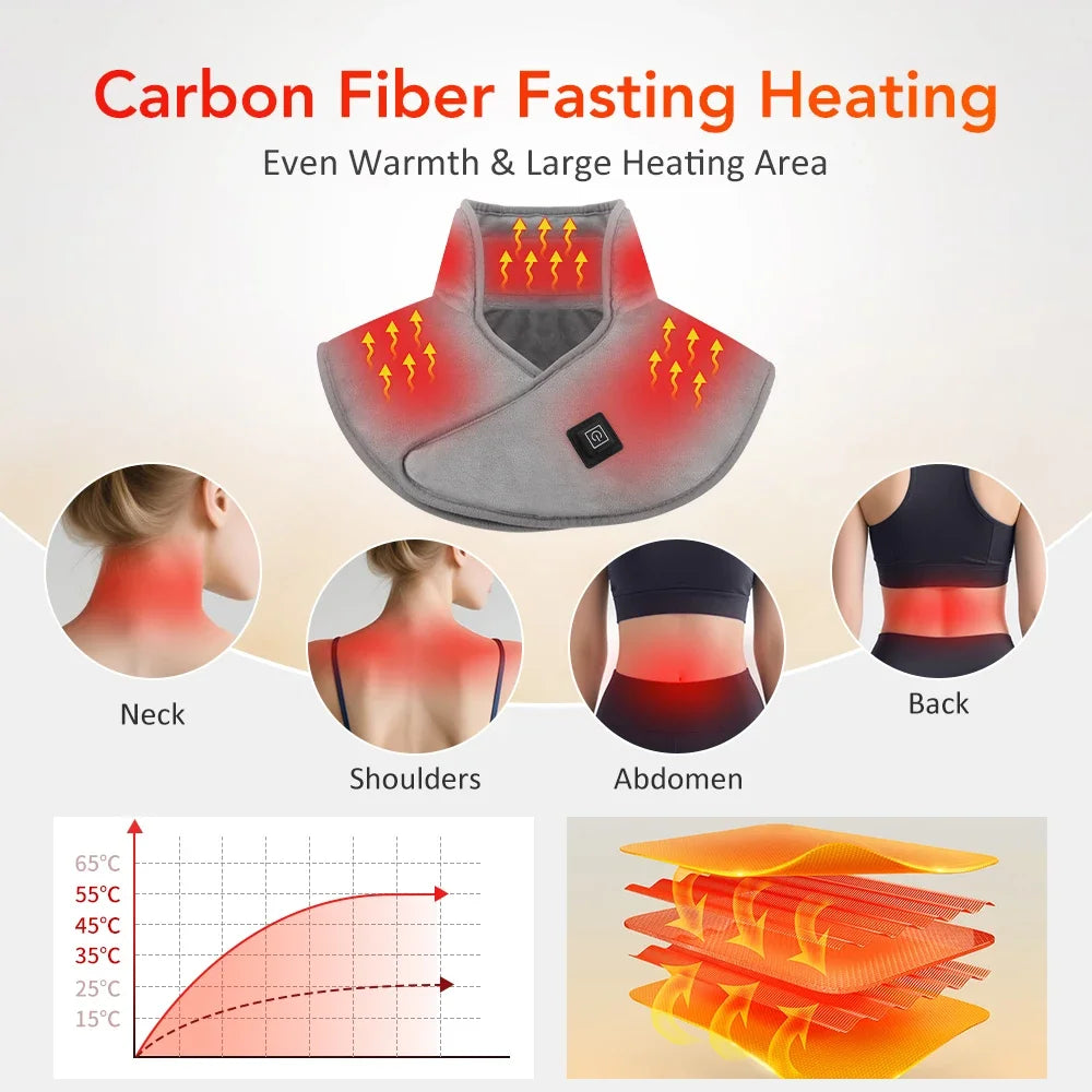 USB Heated Shoulder & Neck Wrap | 3 Heat Settings – Hailicare
