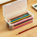 4 Pack Clear Plastic Storage Boxes with Lids, Stackable Transparent Organizer Containers for Office Supplies, Art Crafts,Pencils Oasis Select Clear