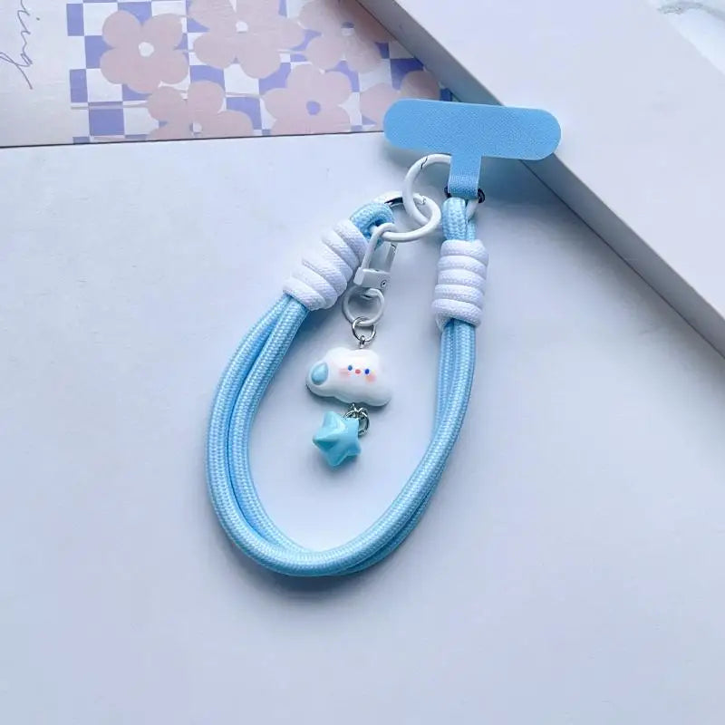 Handmade Acrylic Cloud Phone Lanyard & Keychain Pendant Phone Keychain Pendant Oasis Select Blue White