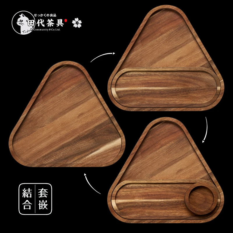 Japanese wooden tray fruit wine snack tray Creative household tableware tray Oasis Select