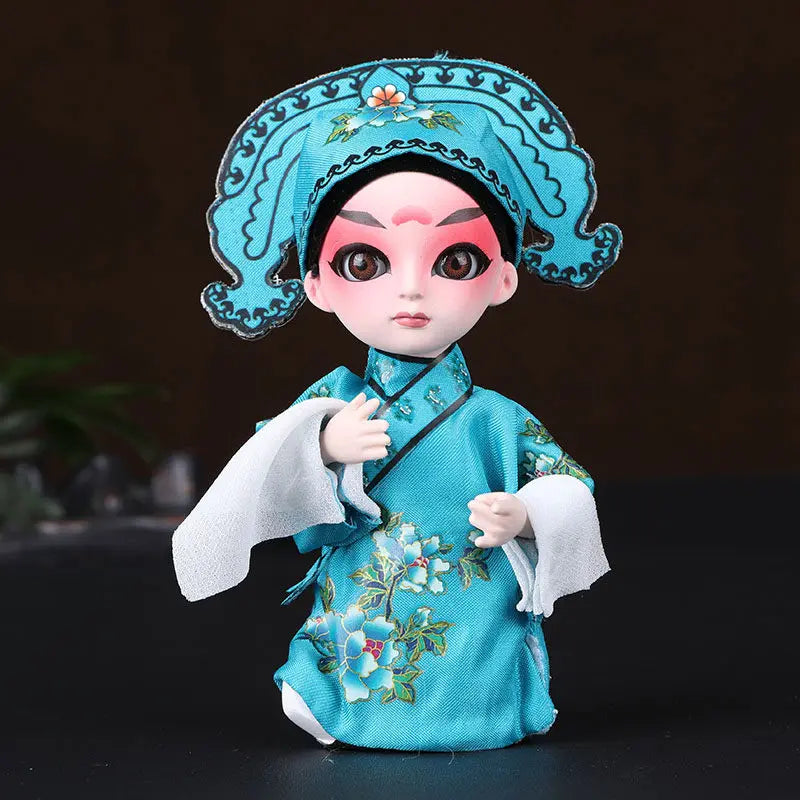 Chinese-style Themed Gifts for Foreigners Peking Opera Facial Makeup Memorabilia Silk Figurine Dolls and Decorative Ornaments Oasis Select Zhang sheng 10x15cm