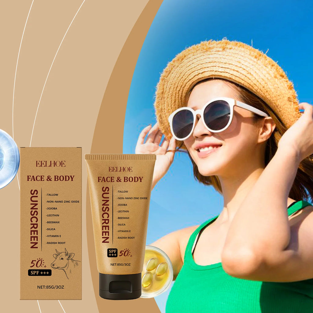 EELHOE Cow Fat Protective Cream Outdoor UV Protection Mild and Refreshing Texture Skin Barrier Moisturizing Isolation Cream Oasis Select