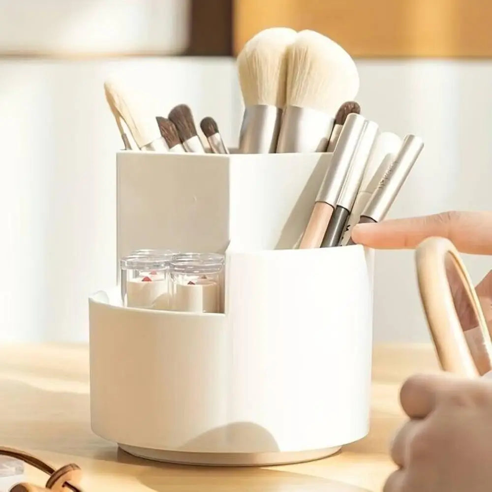 360 Rotating Large Capacity Rotating Pen Holder Desk Pencil Storage Box Organizer Makeup Brush School Office Stationery Supplies Oasis Select
