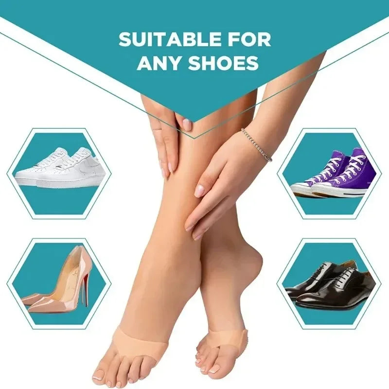 2pcs Silicone Metatarsal Pads Toe Separator Pain Relief Foot Pads Orthotics Foot Massage Insoles Forefoot Socks Foot Care Tool Oasis Select