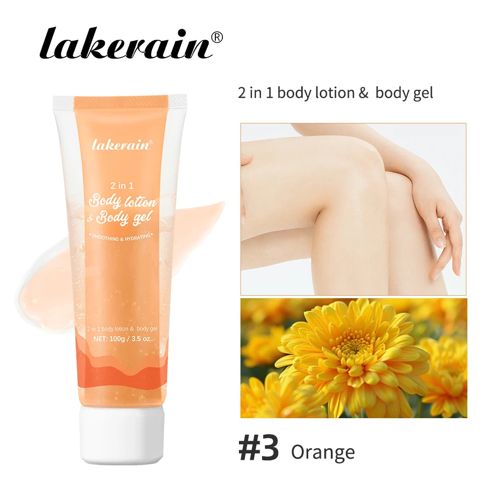 2-in-1 Body Lotion Body Gel Nature Lock Water Anti Aging Brightening Repairing Improve Skin Elasticity Double-tube Body Lotion Oasis Select ORANGE