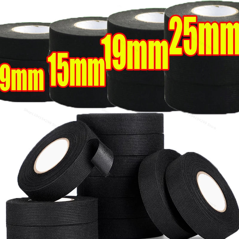 Black Electrical Insulating Tape Fabric Adhesive Tape Automotive Cloth Tape Sound Absorbing Tapes Heat Waterproof Resistance Oasis Select