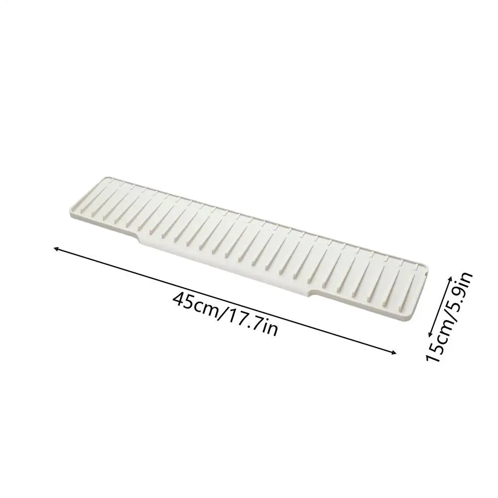 Kitchen Sink Faucet Mat Long Silicone Sink Faucet Mat Splash Guard for Absorbent Sink Countertop Protectors Mat Kitchen Gadgets Oasis Select White 1PC