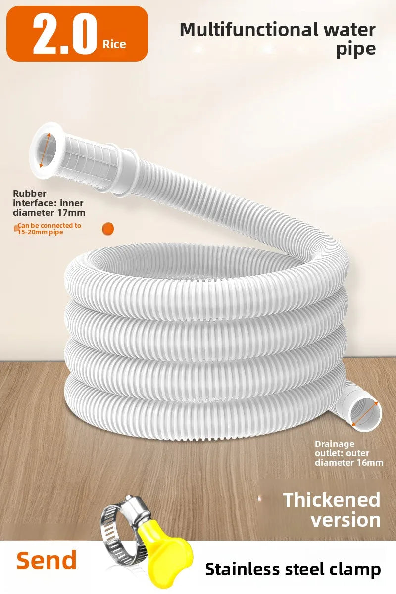 Drain Waste Hose Extension Set with Hose Clamps for Washing Machine Dishwasher 70/150cm Drain Pipe Washing Machine Accessories Oasis Select 2.0m