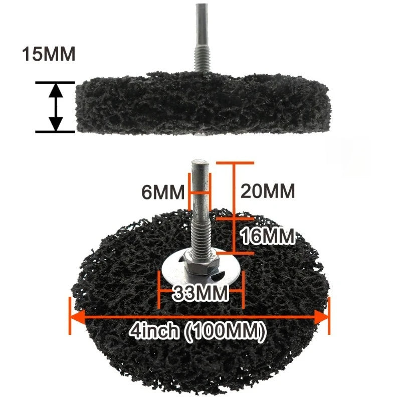 2/3/4 Inch Strip Abrasive Wheel With 6mm Shank Rotary Polishing Disc For Rust Paint Removal Metal Surface Derusting Power Tool Oasis Select
