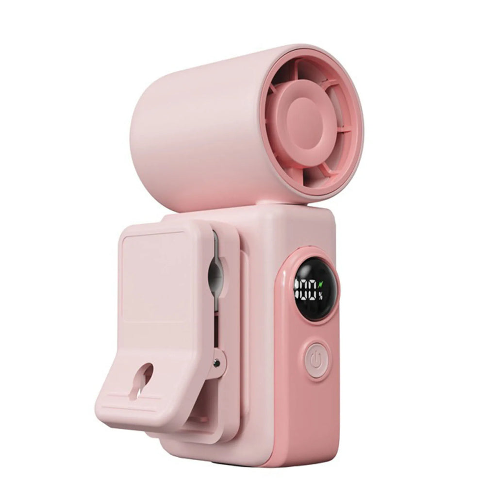 Type-C ABS Clip Cooler Fan with Handheld & LED Display Clamp Cooler Rotatable Fan 2400mAh for Shirt & Waist Travel Accessories Oasis Select Pink China Mainland