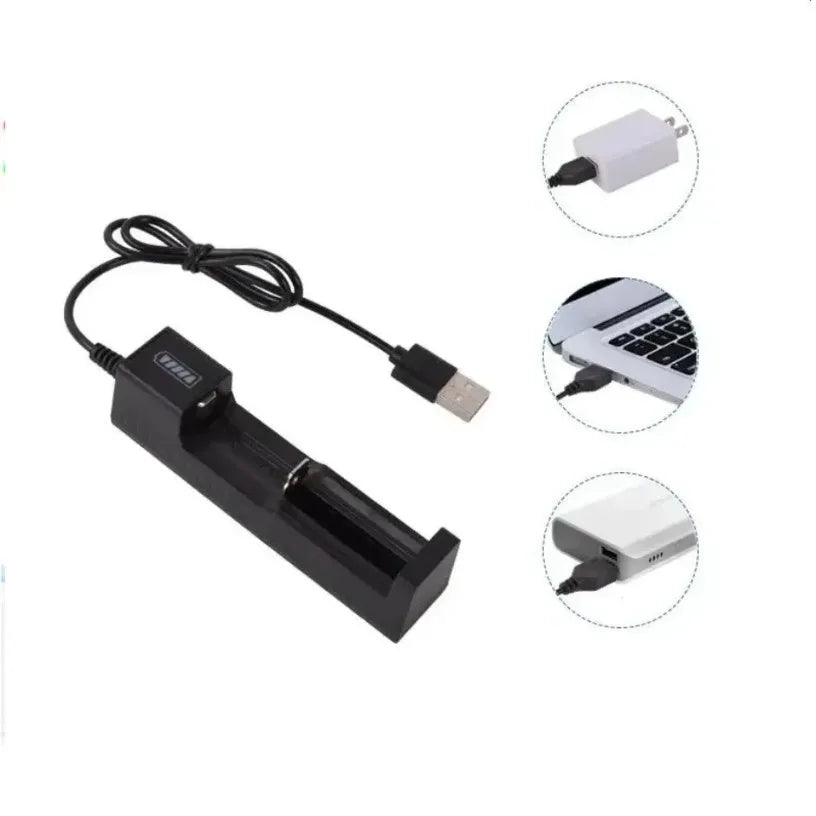 Dual 18650 Battery Charger Black 2 Slots For 18650 Charging 4.2V Rechargeable Lithium Battery Charger for Laser Flashlight Oasis Select