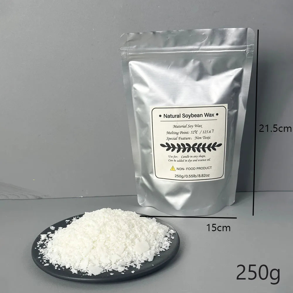 2026 Natural Soy Wax DIY Candle 100/250/500/1000g Making Supplies Scented Candle Raw Material Smokeless Candles Wicks Making Oasis Select 125-250g