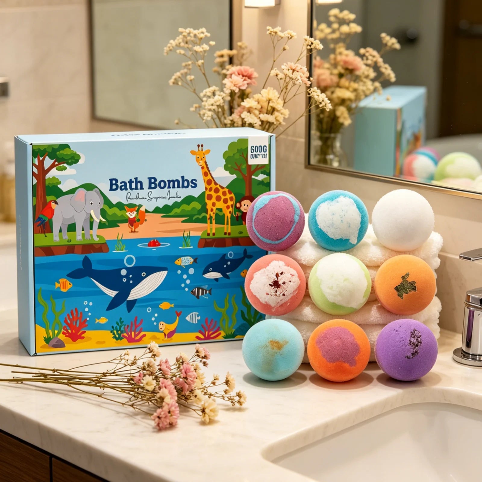 Kids Bath Bombs with Surprise Toys – 12pc Moisturizing Set Kids Bath Bomb Set Oasis Select