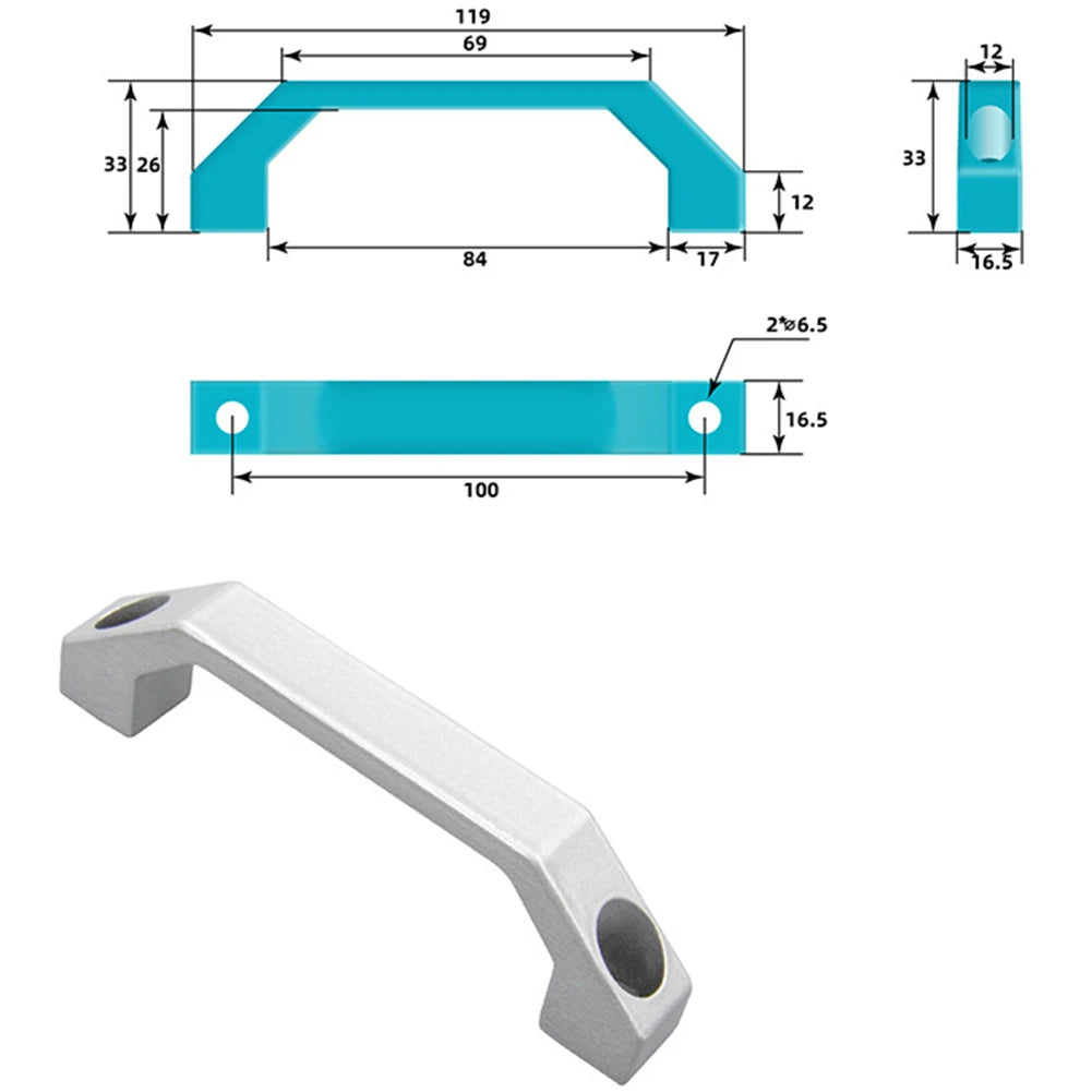 Door Handle Aluminum Alloy U-Shaped Handle Square Cabinet Door Handle Luggage Furniture Wardrobe For Window Oasis Select