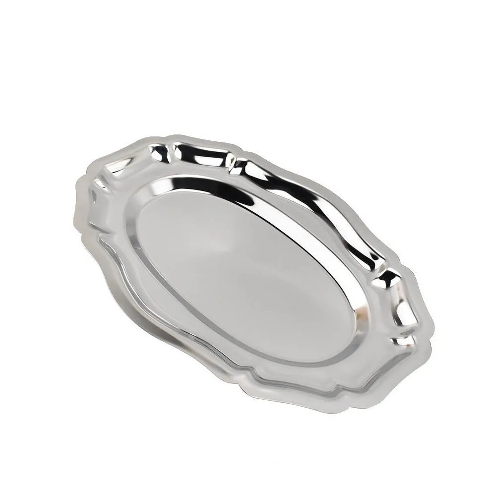Mirror Finish Stainless Steel Cake & Dessert Serving Tray