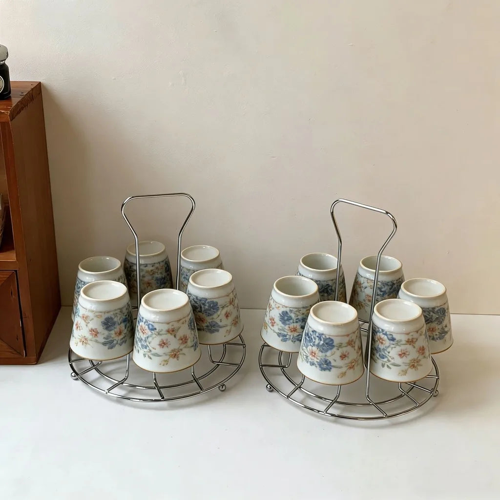 Stainless Steel Cup Rack – 6-Slot Countertop Glass Organizer