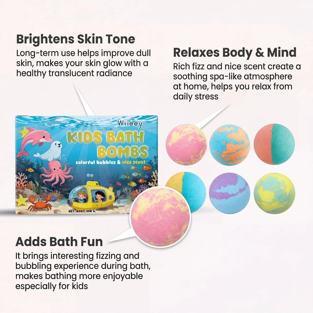 Kids Bath Bombs Toy Surprise Bombs Colorful Bubbles Surprise Ocean Cleanse the Skin and Leave Fragrance Children Gift Set Oasis Select