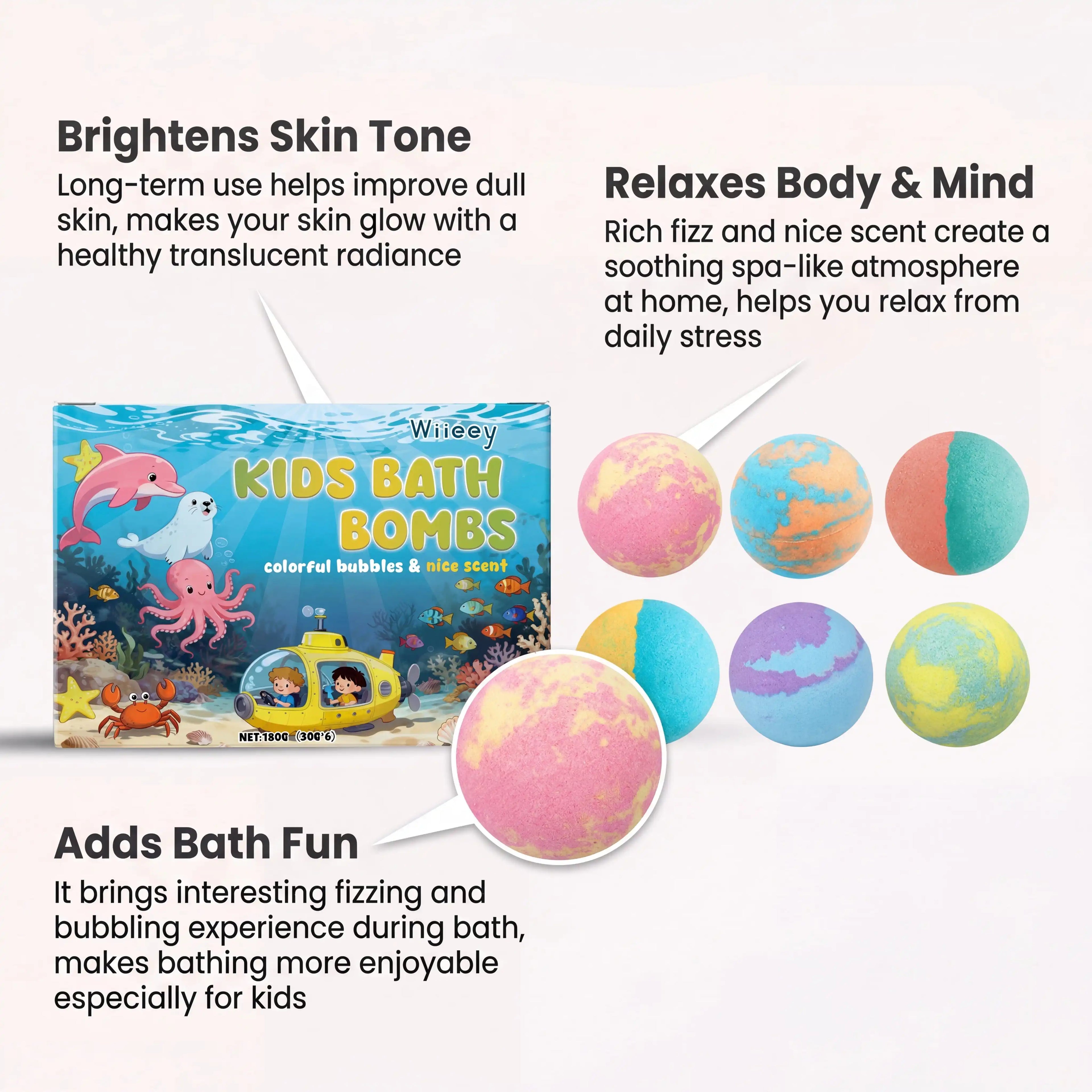 Kids Bath Bombs Toy Surprise Bombs Colorful Bubbles Surprise Ocean Cleanse the Skin and Leave Fragrance Children Gift Set Oasis Select