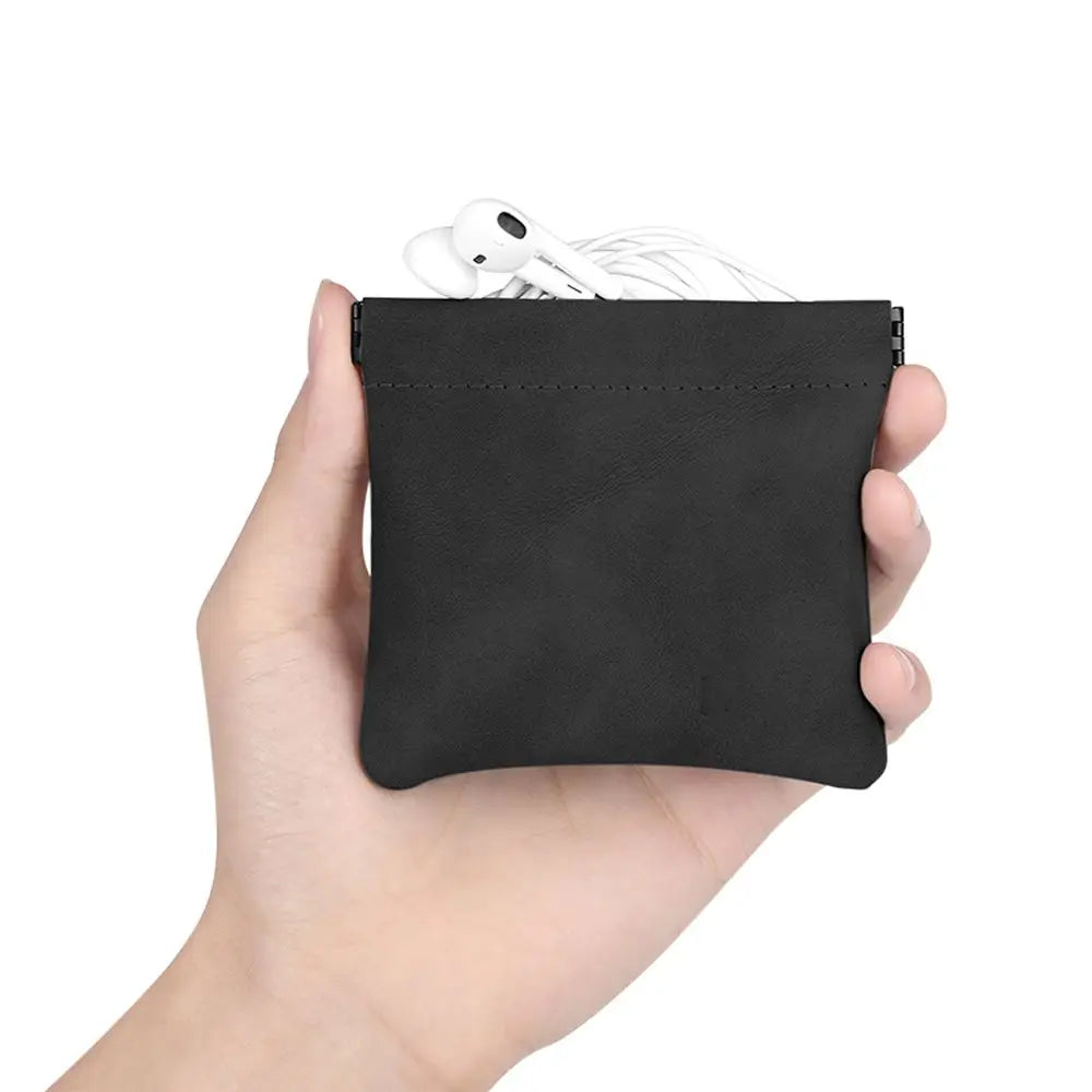 Earphones Storage Bag USB Data Cable Organizer Headphone Accessories memory Card Pouch Mini Purse Coin Key Bag Oasis Select black-S