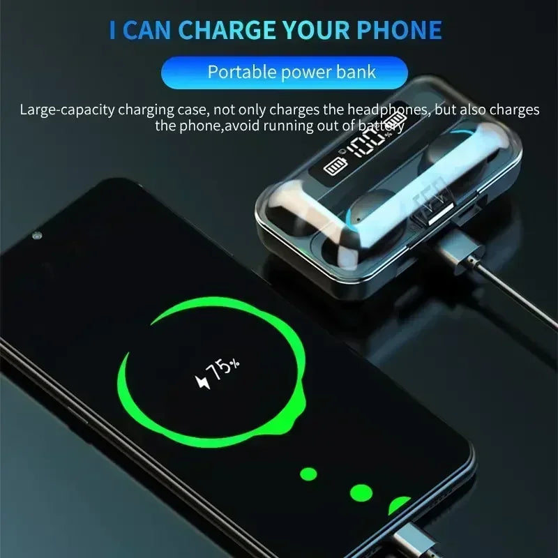 New F9 Bluetooth Headphones 9D Stereo High Bass Sport Earphones Handfree Touch Control Tws Wireless Earbuds Waterproof Headset Oasis Select