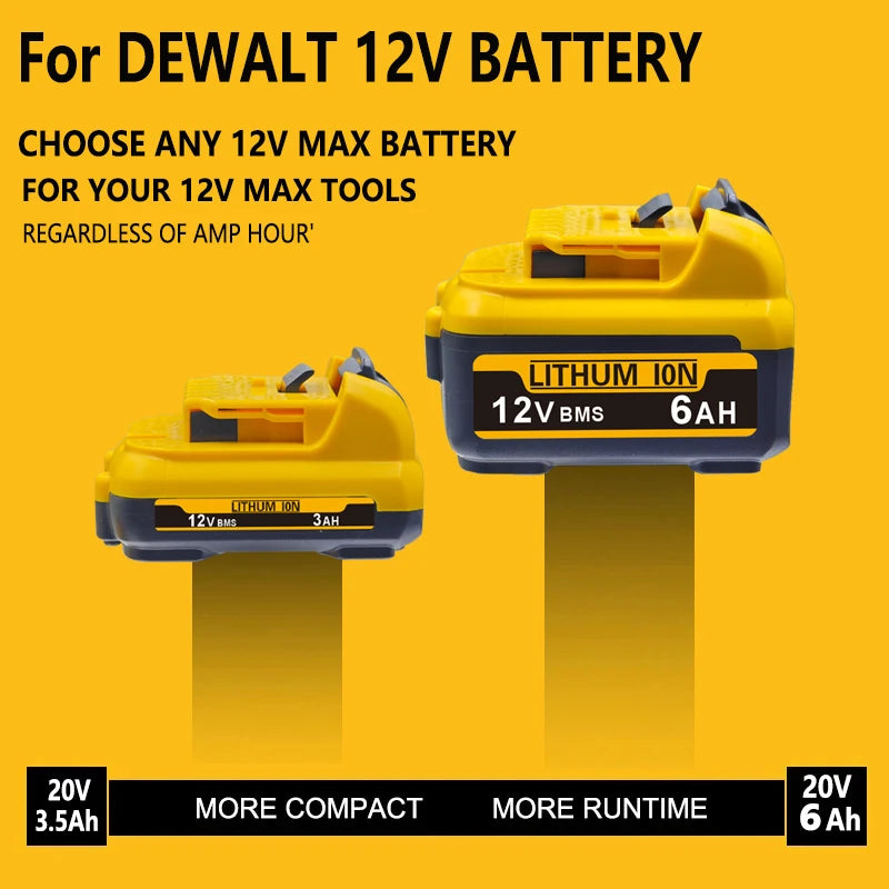 1For DeWalt 12V MAX 2.0Ah 3.0Ah 5.0Ah 6.0Ah Battery DCB124 DCB125 DCB122 Rechargeable Tool Pack. Oasis Select