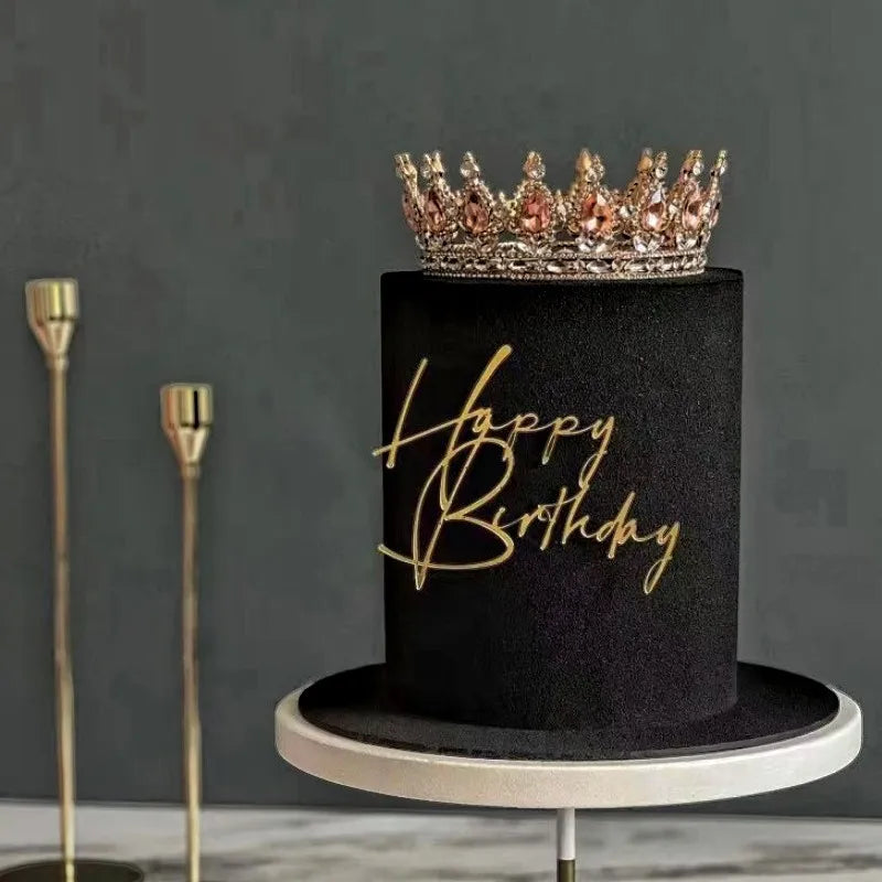 Acrylic Side Happy Birthday Cake Decoration Happy Anniversary Cake Topper Party Supplies Baking Decorating Accessories Oasis Select