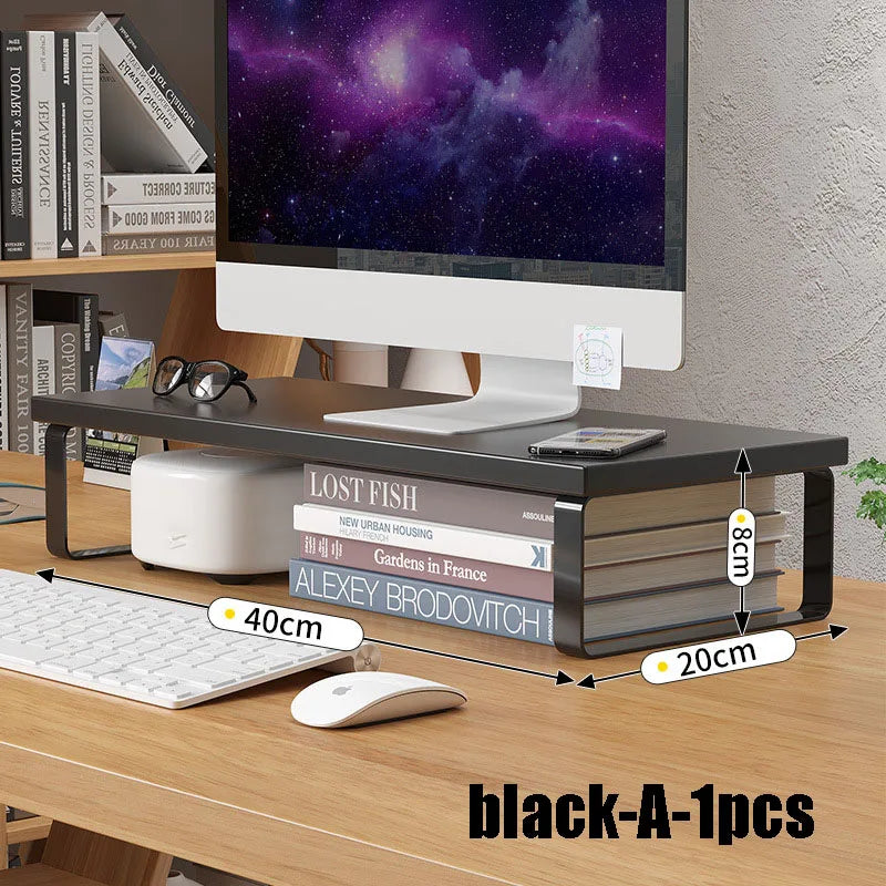 Storage Shelves Organizers Base Lifting Bracket Organizer Storage Rack Computer Table Shelf Multifunction Home Organization Oasis Select black-A-1pcs