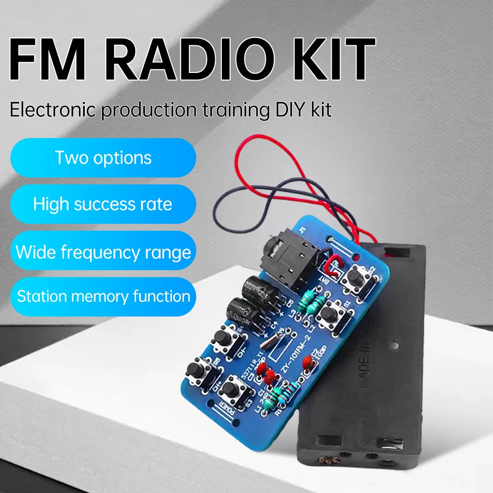 FM Radio DIY Kit 76~108Mhz Radio Receiver Module RDA5807 Radio Module Electronic Production Training Diy Kit Oasis Select