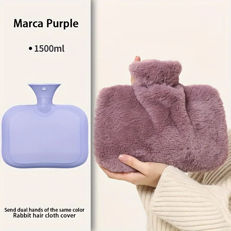 1500ml Reusable Rubber Hot Water Bottle with Detachable Cap,Pouring Water PVC Hand Warmers Warm Water Bags for neck Oasis Select