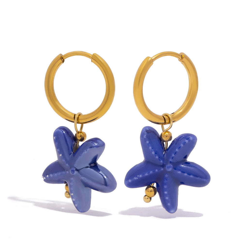 UHBINYCA Ceramic Dopamine Earrings for Women, Colorful Vibrant Pendant Youthful Hypoallergenic Stainless Steel Jewelry Gift Oasis Select Blue