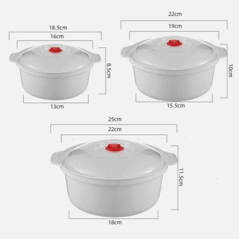 Microwave Oven Special Box Household Plastic Heating Fresh Keepeing Box with Lid Steamed Bun Instant Noodles Kitchen Bowl Oasis Select