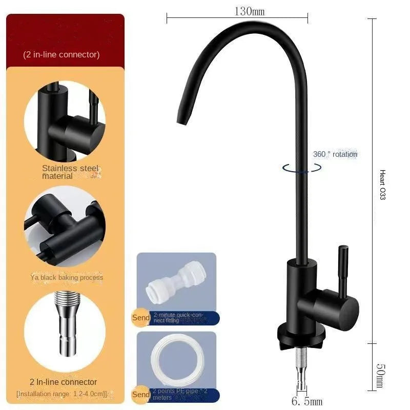 304 Stainless Steel Kitchen Faucet Hot and Cold Water Mixer 360 Degree Rotation Basin installation Comes Kitchen Hardware Oasis Select 2-point interface