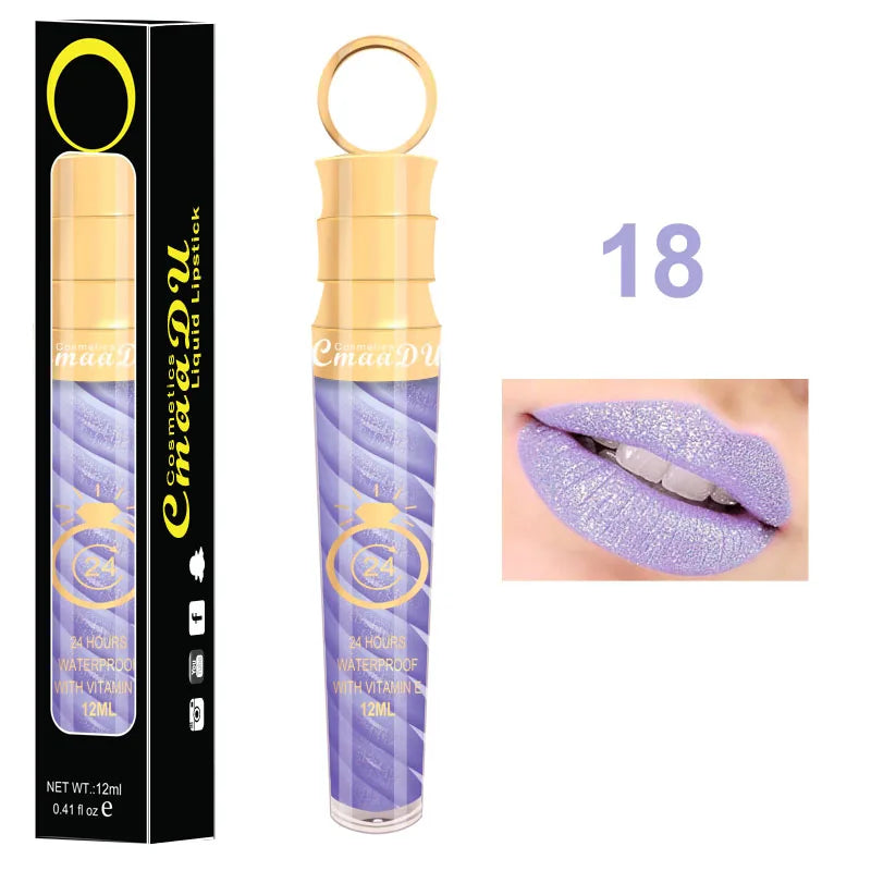1 Pcs Matte Lip Gloss Waterproof Selection Spiral Glossy Lipstick Long-lasting Non-stick Cup Non-fading Exquisite Gift Oasis Select 18