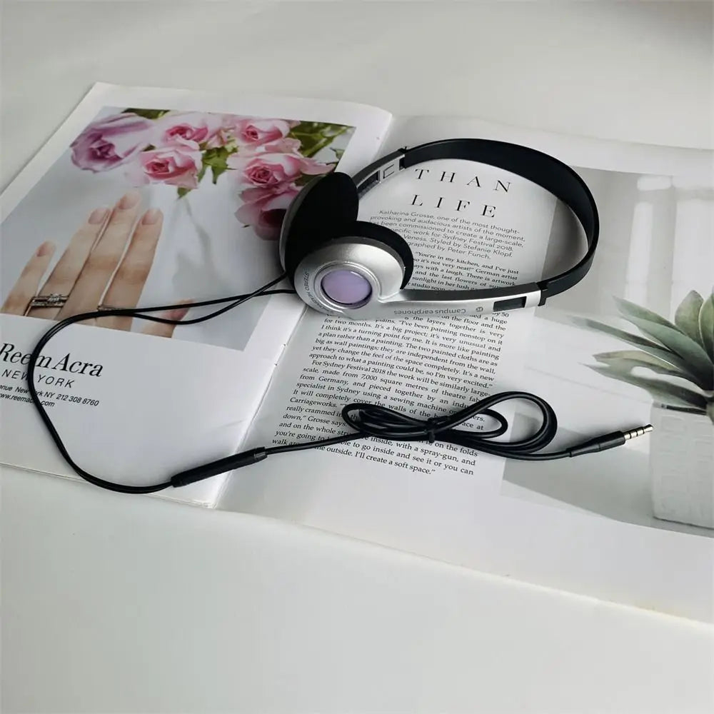 Y2k Personality Retro Headphones Millennium Wind Headset Blue Black Fashion Style Headset Over Ear Earbud 3.5mm Type C Headset Oasis Select Purple-3.5mm