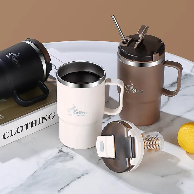 550ML Stainless Steel Insulated Coffee Mug with Lid & Spoon for Office, Students, Sports & Outdoor Activities Coffee Travel Mug Oasis Select