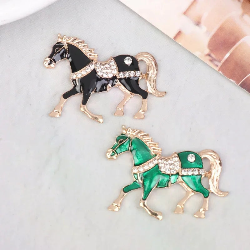 Classic Rhinestone Horse Brooches For Women Versatile Animal Lapel Pins Clothing Corsage Jewelry Accessories New Year Gifts Oasis Select